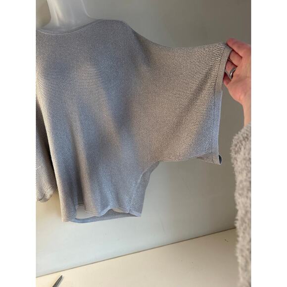 Soma large metallic silver gray dolman sweater - Picture 2 of 3